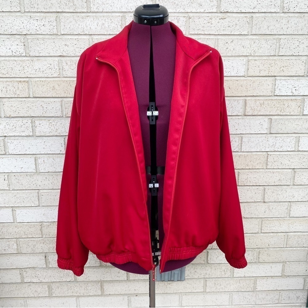 Vintage Dana Lee Sportswear Red Zip Front Bomber Style Jacket Coat